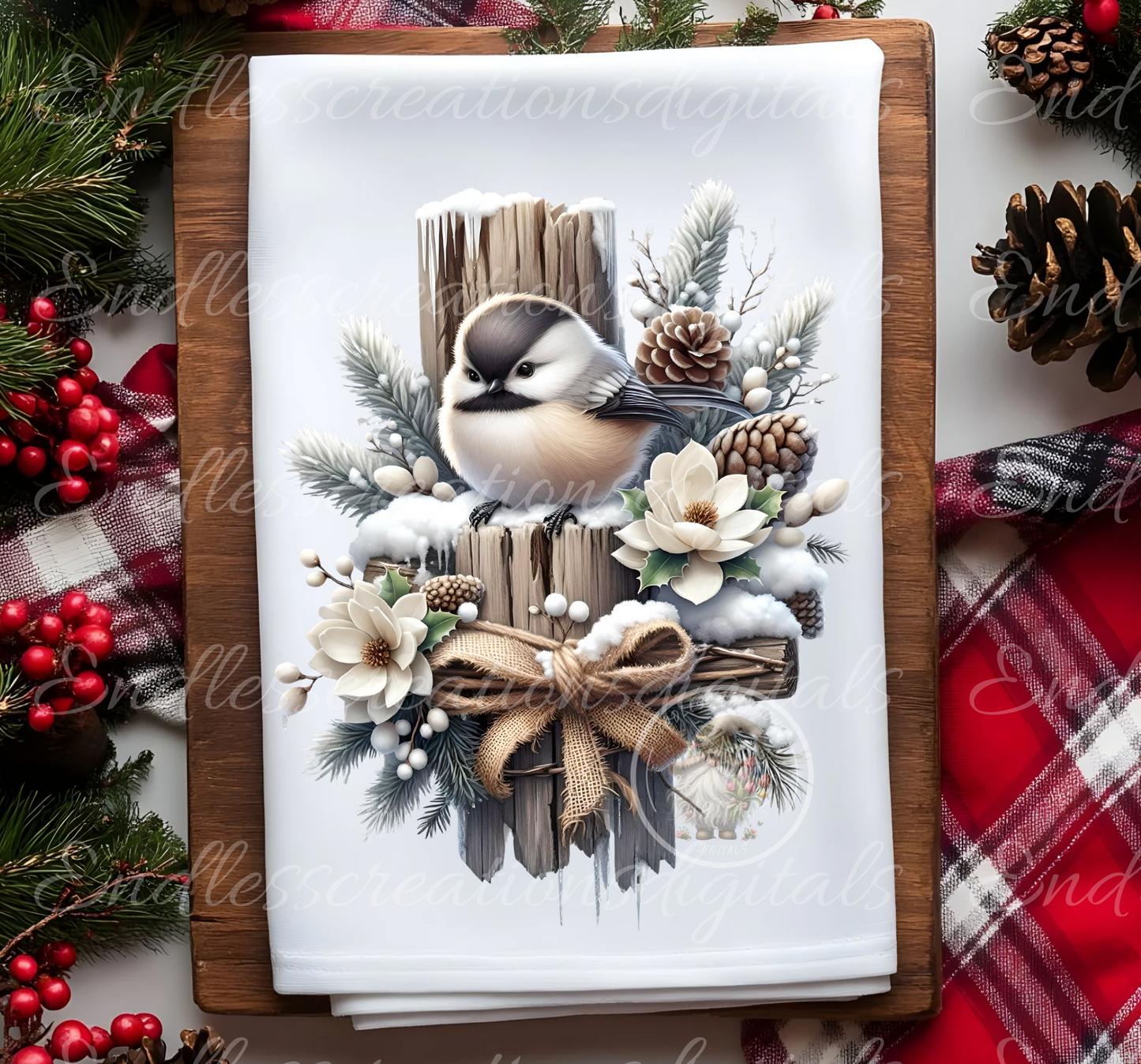 CUTE WINTER CHICKADEES BUNDLE OF 6 TRANSPARENCIES