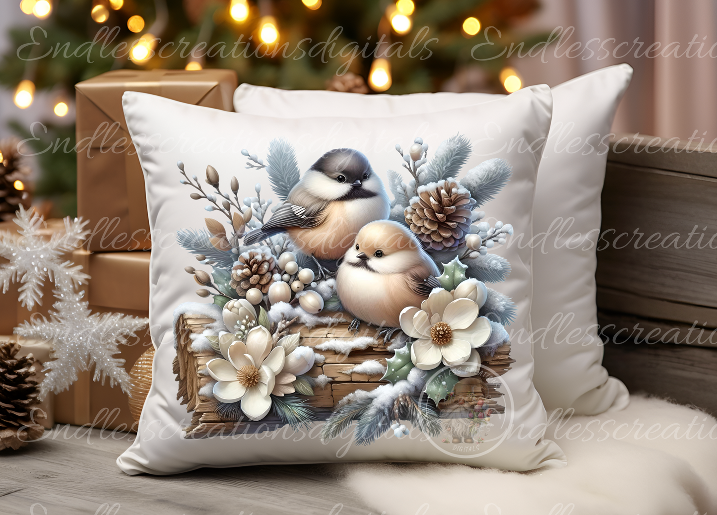 CUTE WINTER CHICKADEES BUNDLE OF 6 TRANSPARENCIES