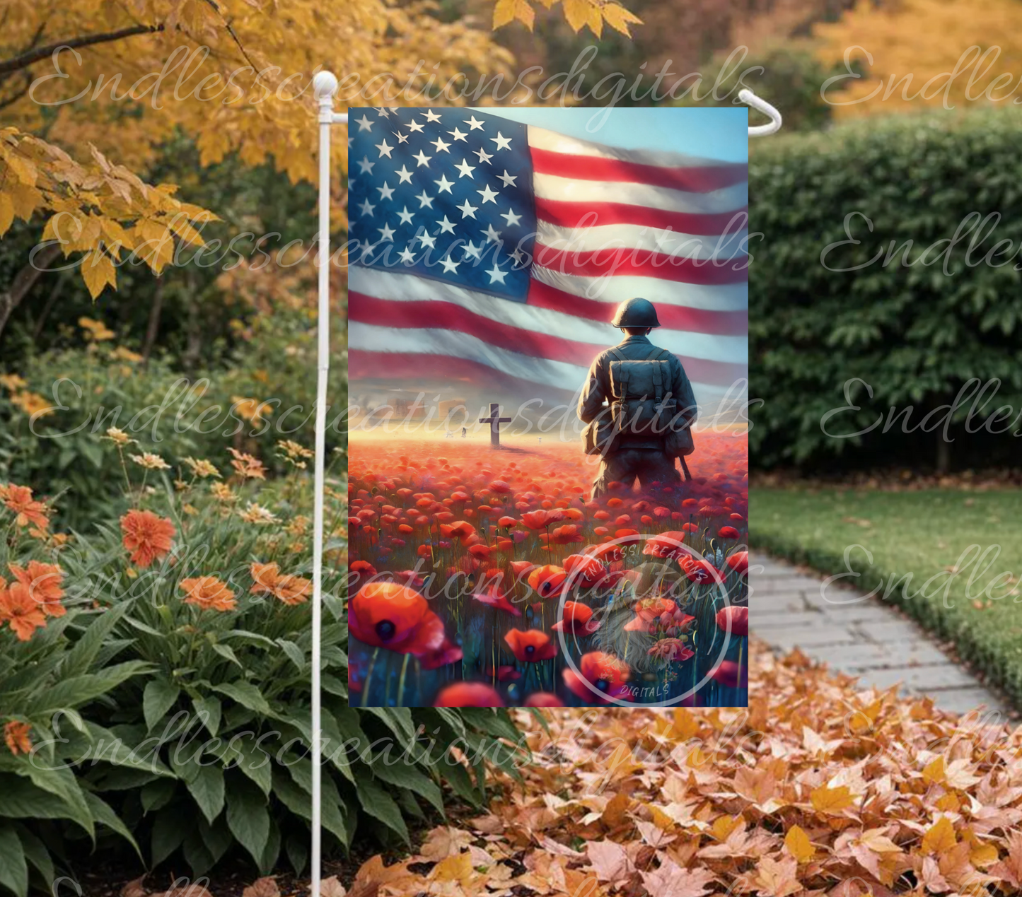 WE REMEMBER GARDEN FLAG