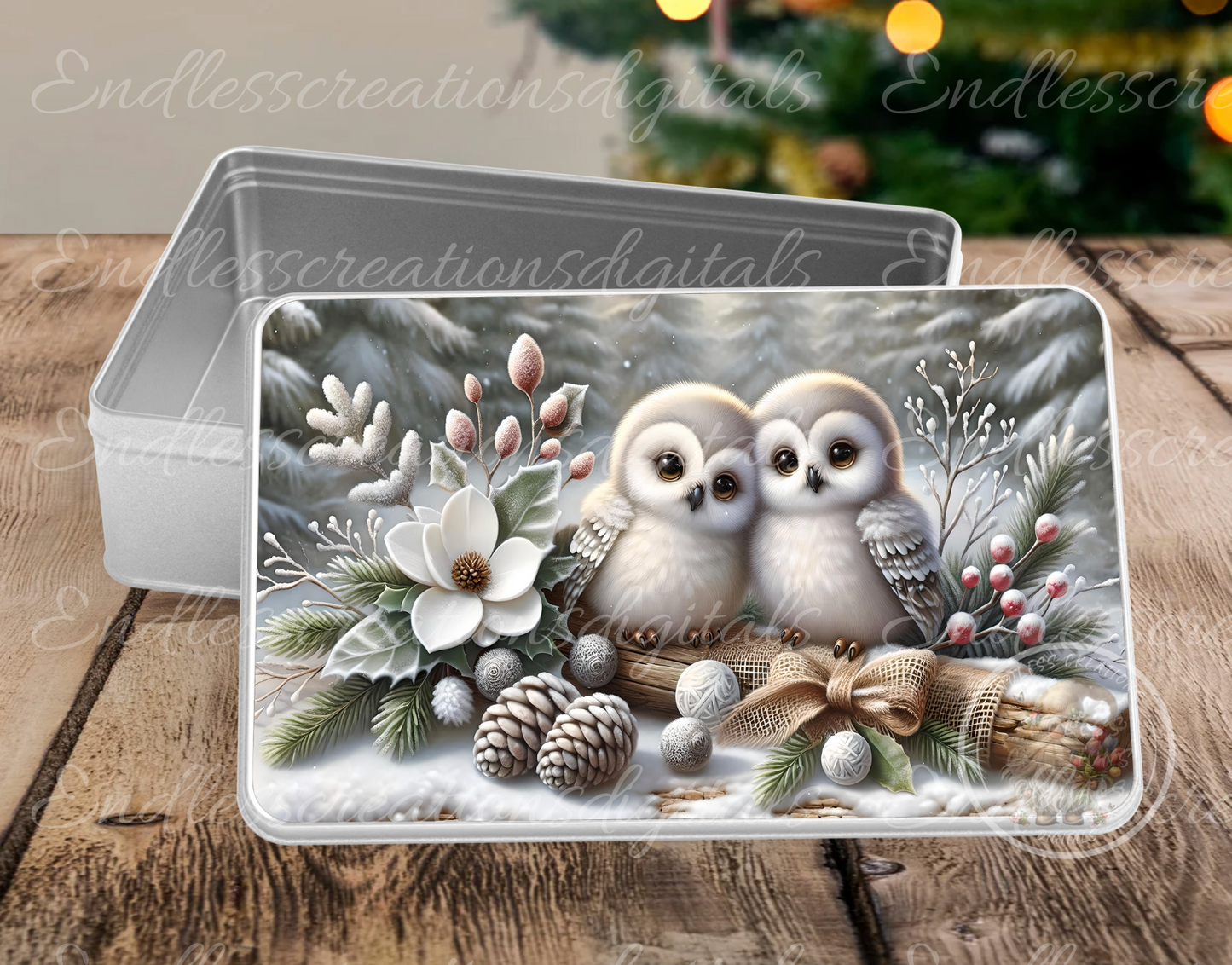 PAIR OF WINTER SNOW OWLS BUNDLE