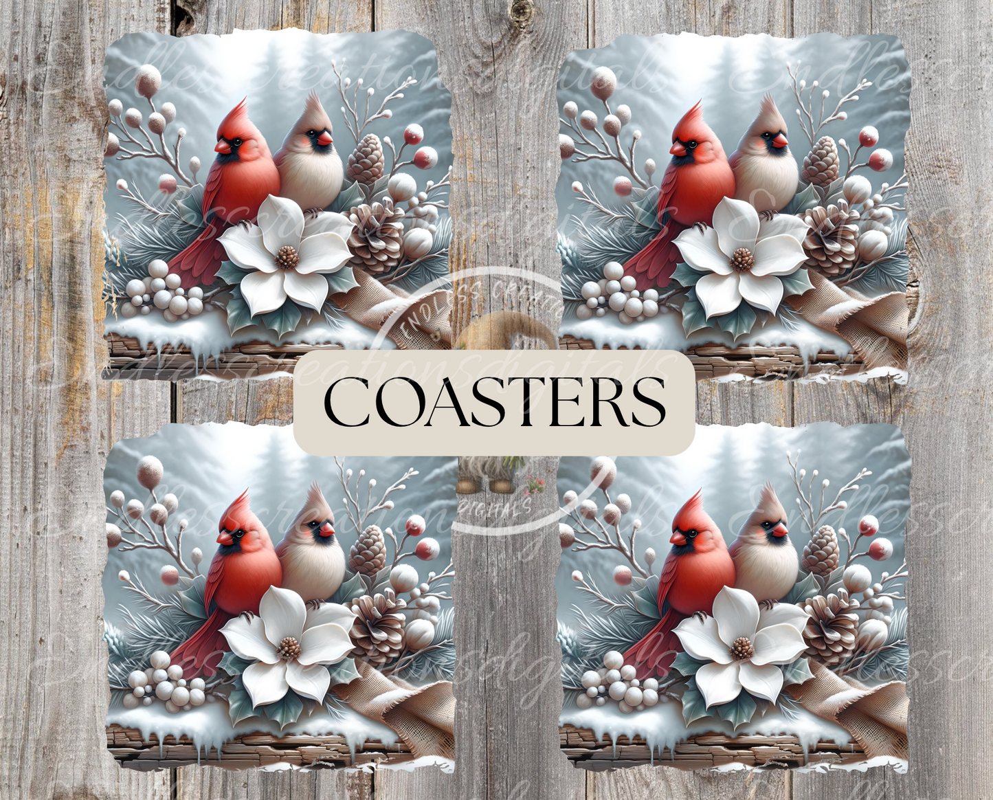 PAIR OF WINTER CARDINALS BUNDLE