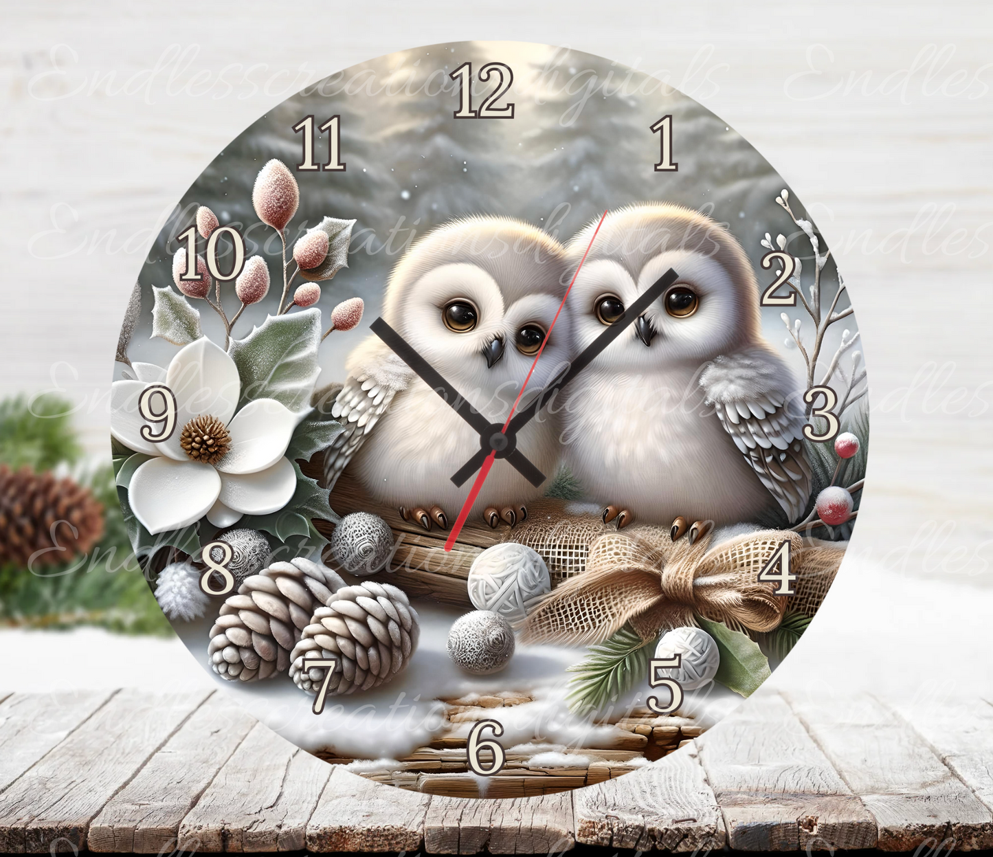 PAIR OF WINTER SNOW OWLS BUNDLE