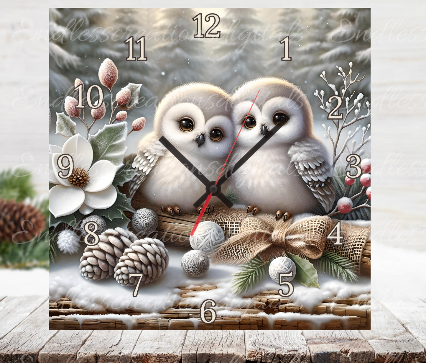 PAIR OF WINTER SNOW OWLS BUNDLE