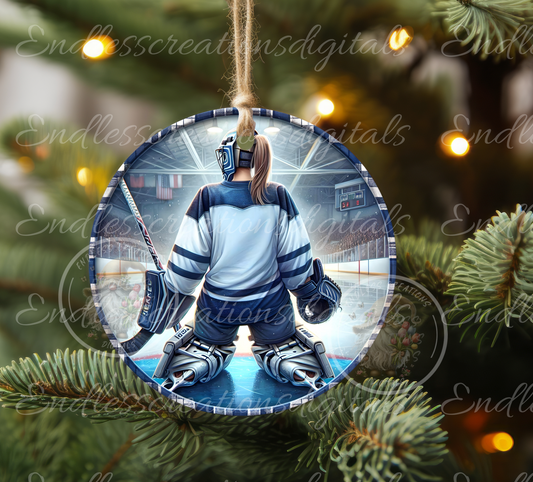 BLANK GIRL GOALIE ORNAMENT/GIFT TAGS