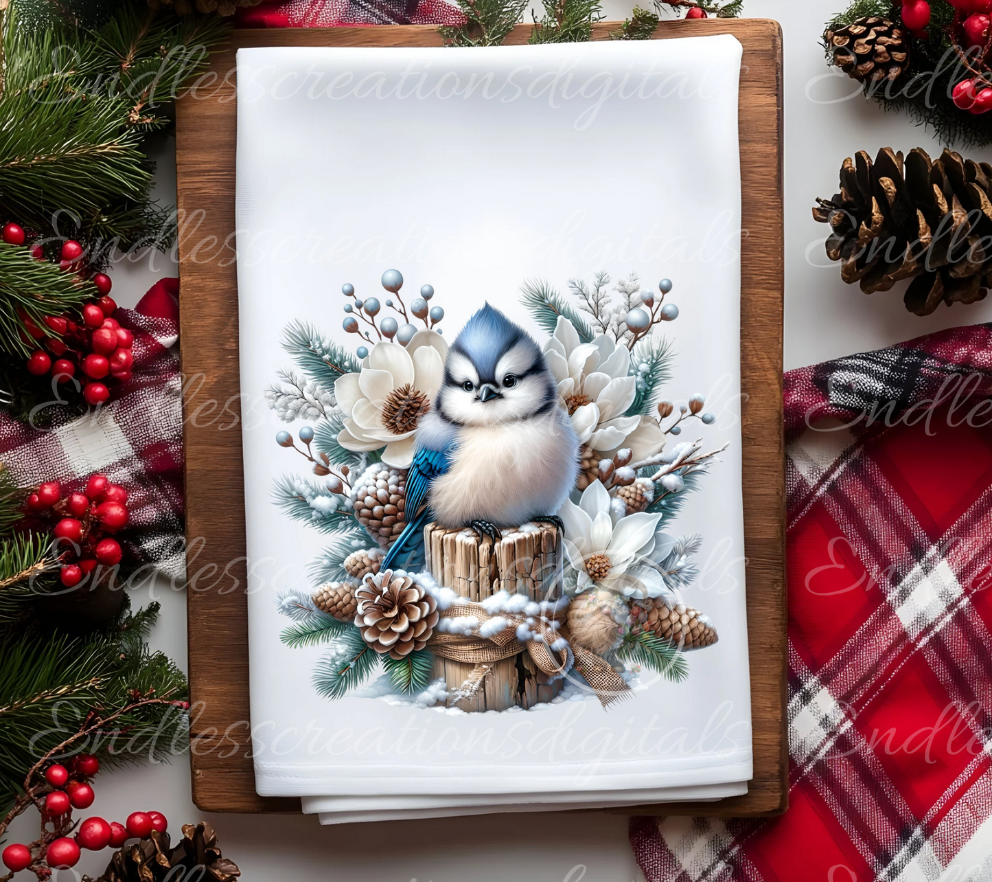 BUNDLE OF 6 ADORABLE WINTER BLUE JAYS TRANSPARENCIES