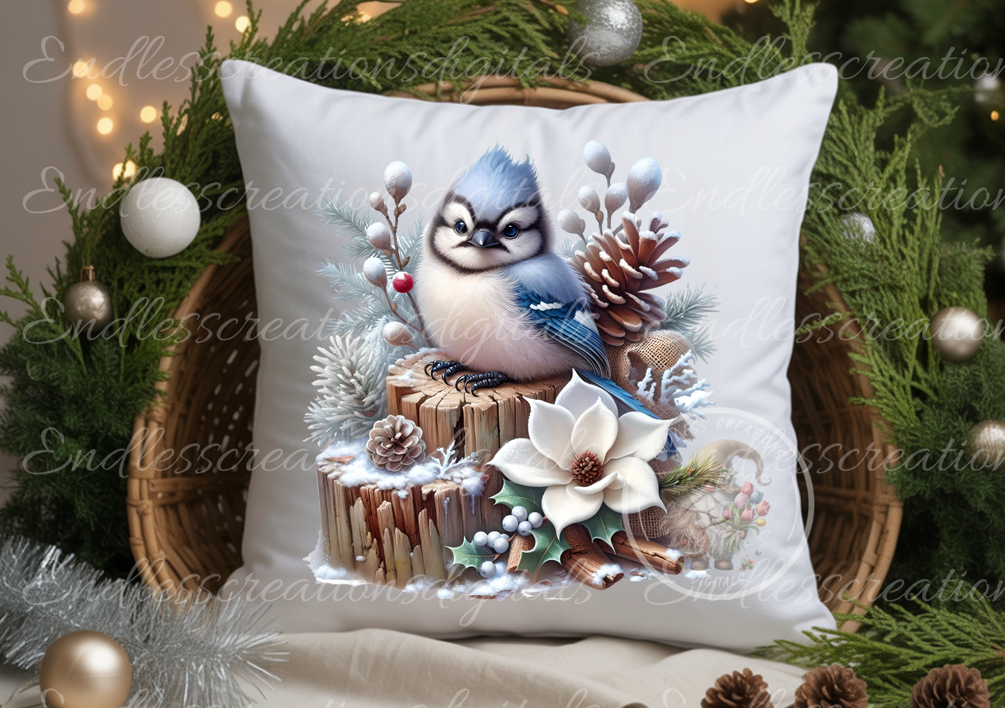 BUNDLE OF 6 ADORABLE WINTER BLUE JAYS TRANSPARENCIES
