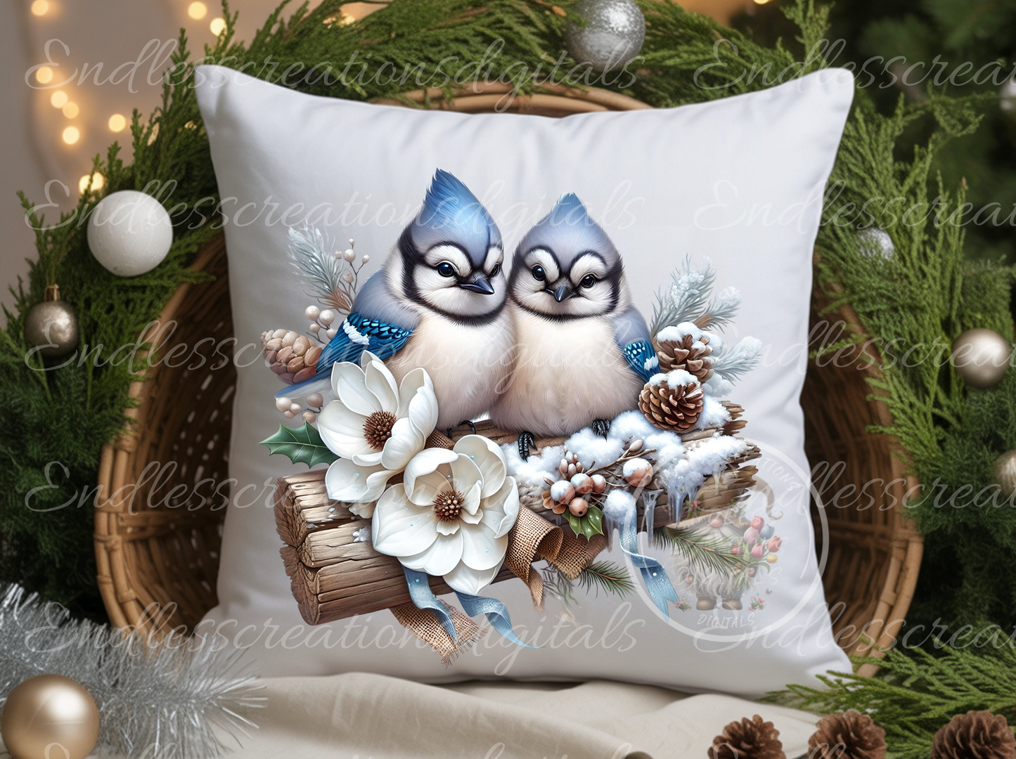 BUNDLE OF 6 ADORABLE WINTER BLUE JAYS TRANSPARENCIES