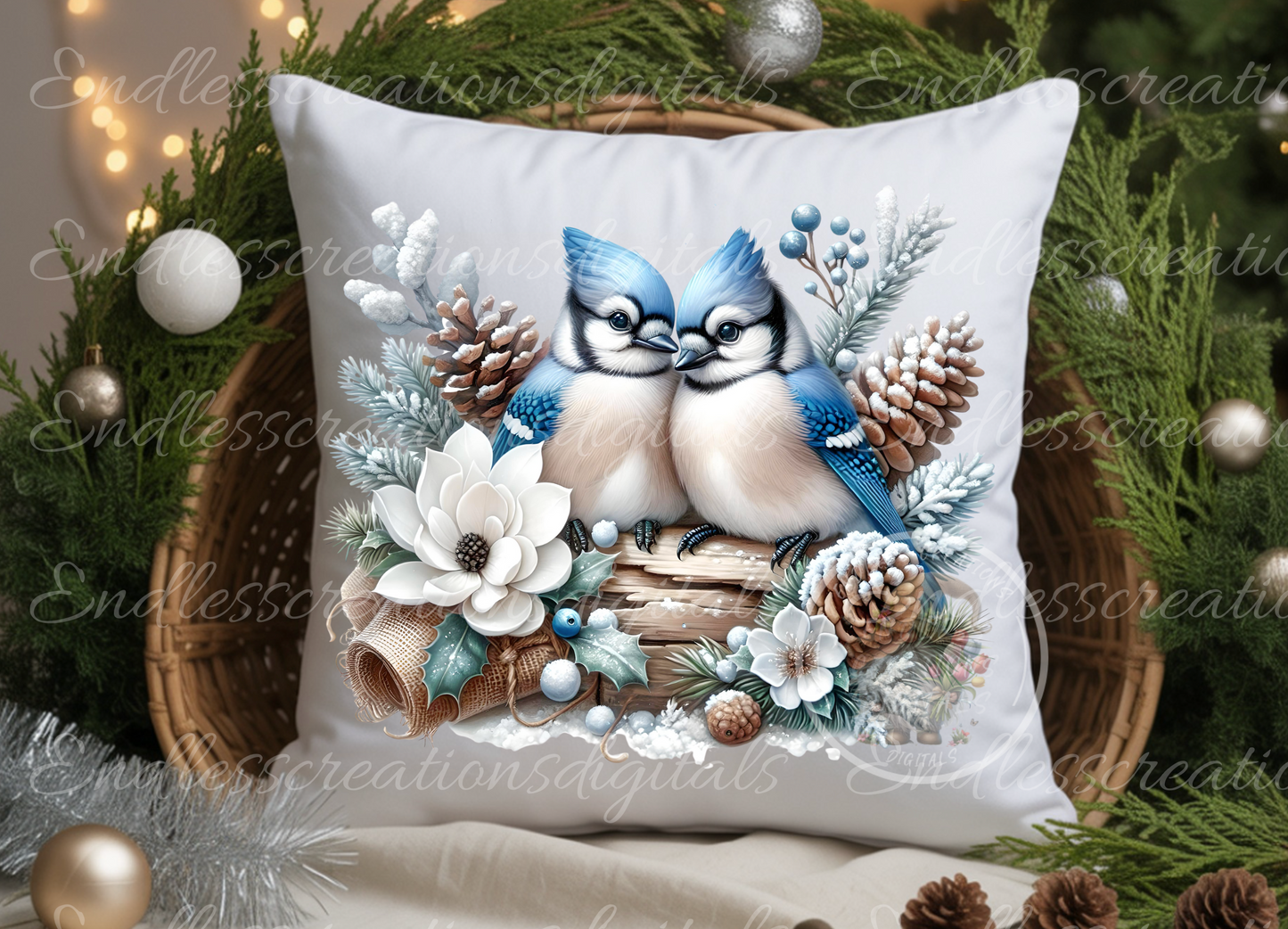 BUNDLE OF 6 ADORABLE WINTER BLUE JAYS TRANSPARENCIES