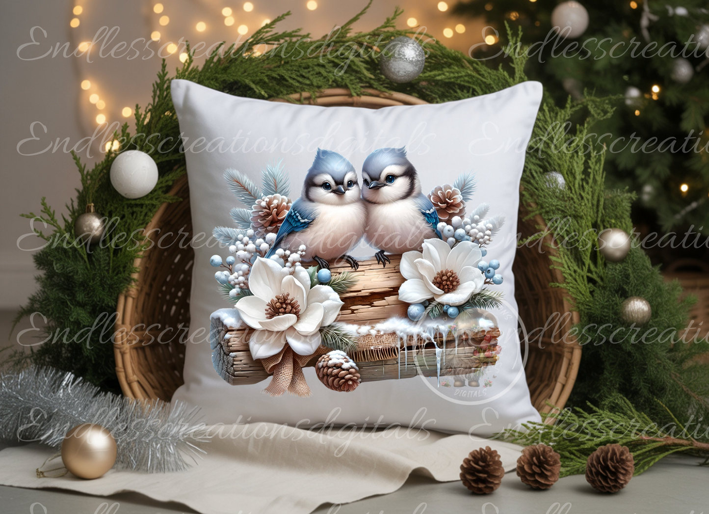 BUNDLE OF 6 ADORABLE WINTER BLUE JAYS TRANSPARENCIES