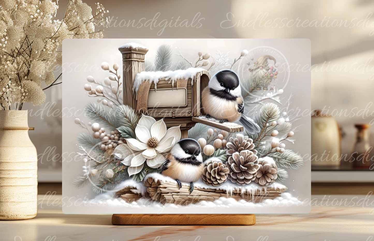 HOME TWEET HOME WINTER CHICKADEES RECTANGLE/TINS