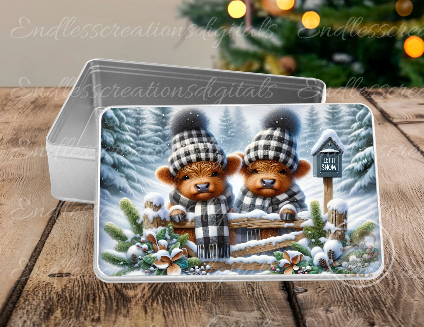 WINTER BABY HIGHLANDS RECTANGLE/TINS