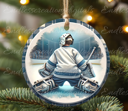 BOY GOALIE BLANK ORNAMENT/GIFT TAG