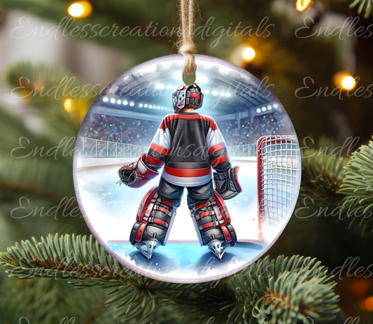BOY GOALIE BLANK ORNAMENT/GIFT TAG