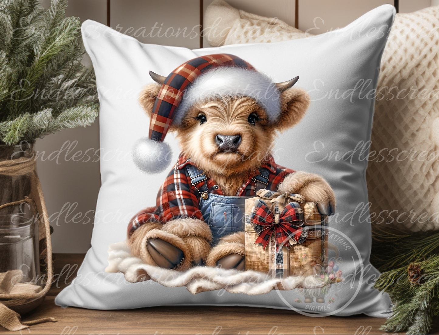 HOLIDAY WINTER BOY HIGHLAND COWS TRANSPARENCIES BUNDLE OF 6