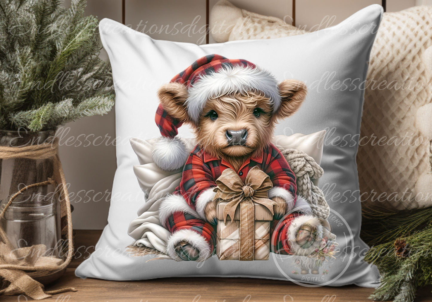 HOLIDAY WINTER BOY HIGHLAND COWS TRANSPARENCIES BUNDLE OF 6