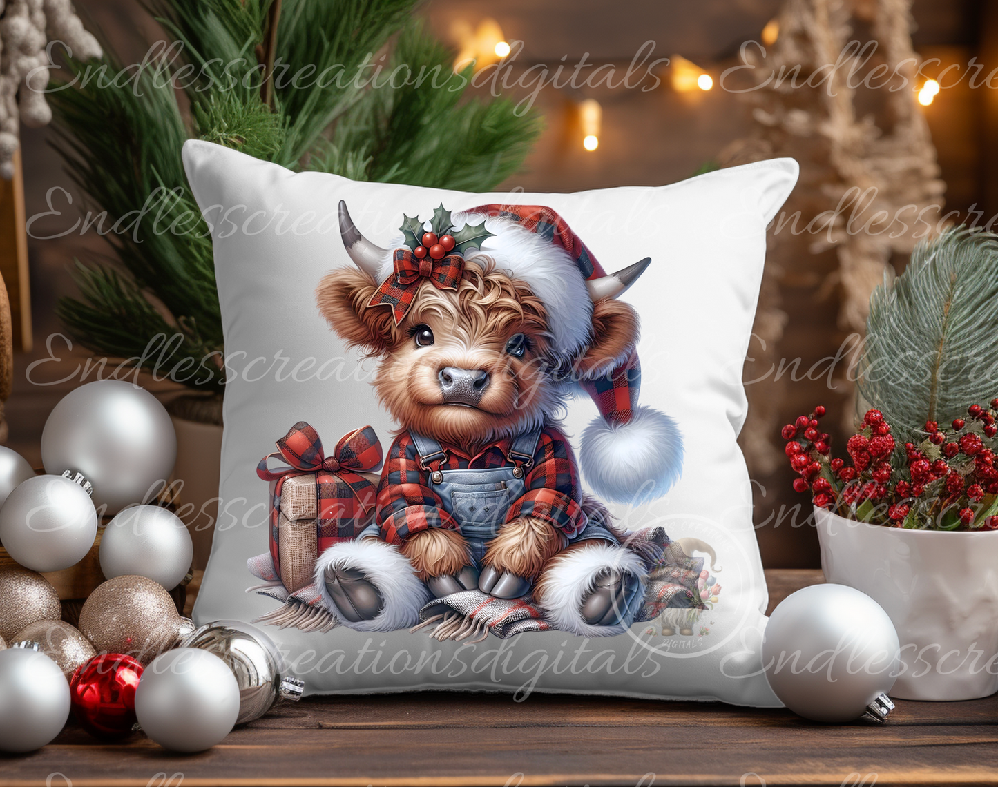 HOLIDAY WINTER BOY HIGHLAND COWS TRANSPARENCIES BUNDLE OF 6