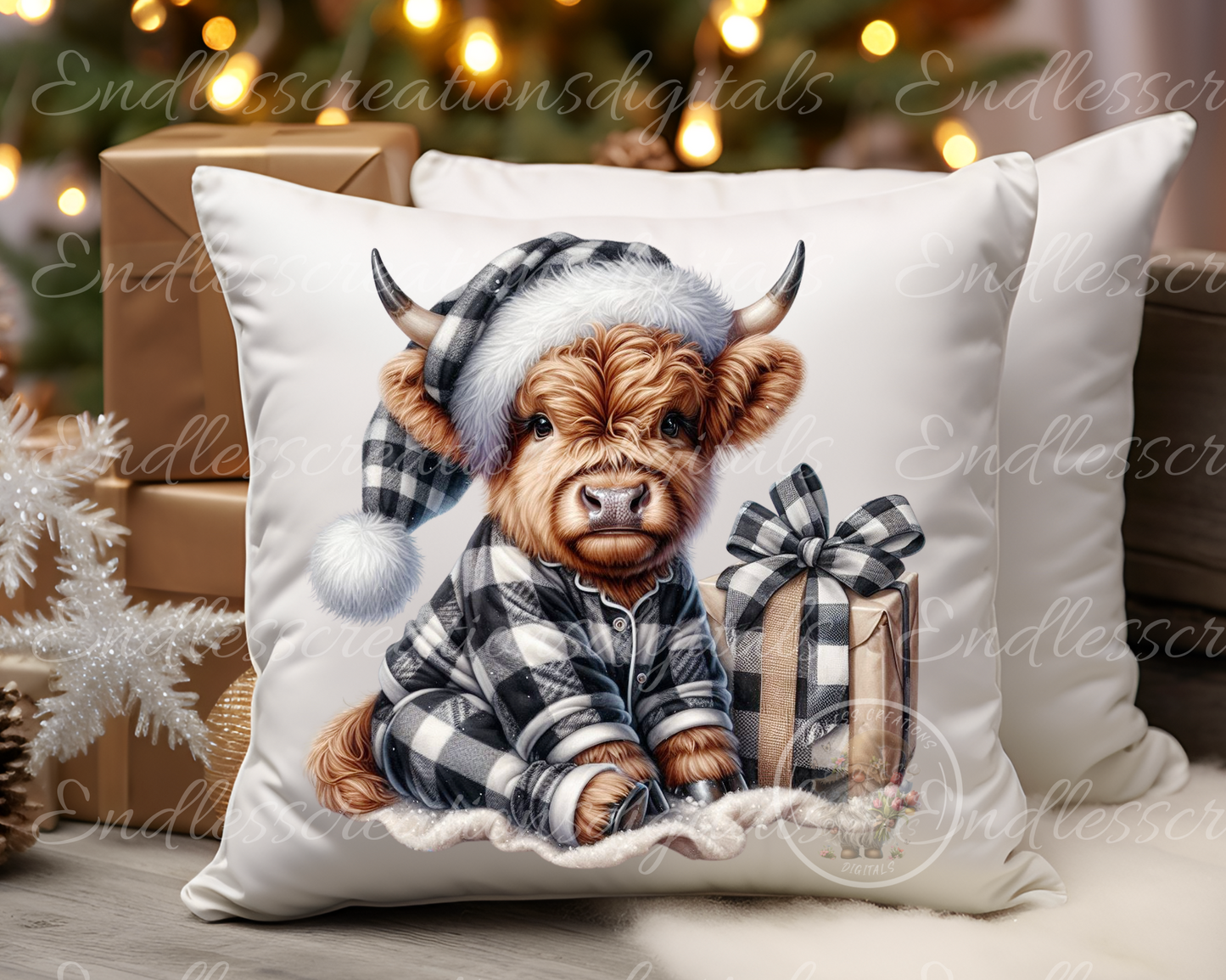 HOLIDAY WINTER BOY HIGHLAND COWS TRANSPARENCIES BUNDLE OF 6