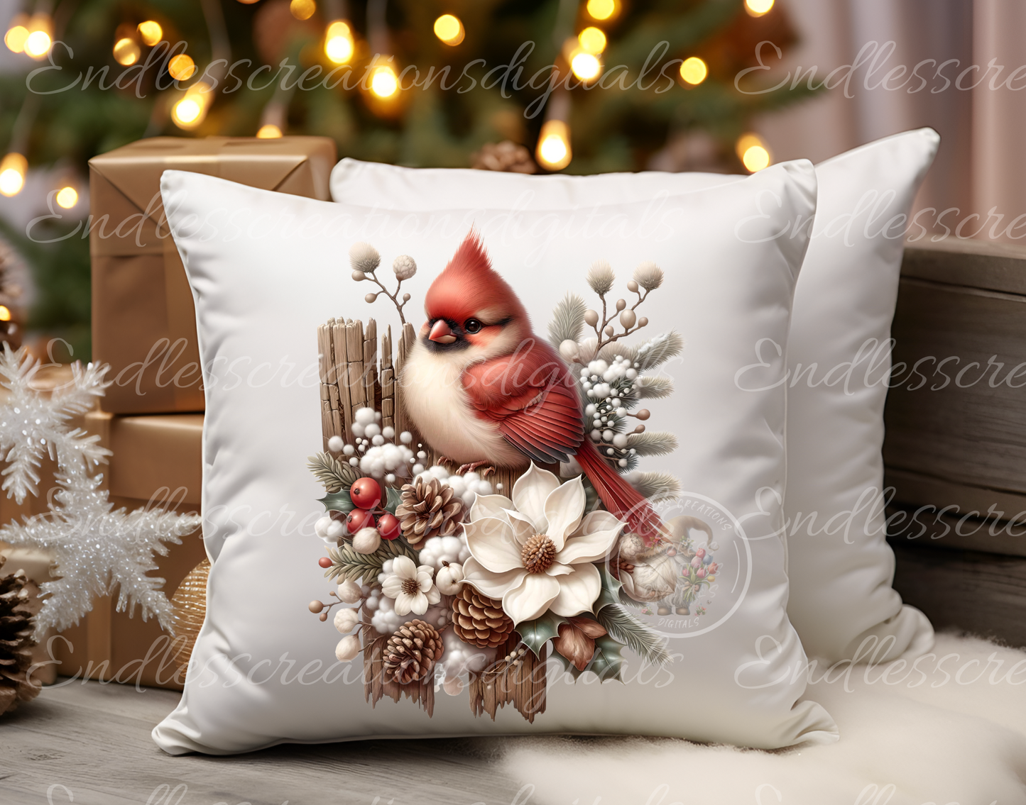 WINTER CARDINALS TRANSPARENCIES SET OF 5