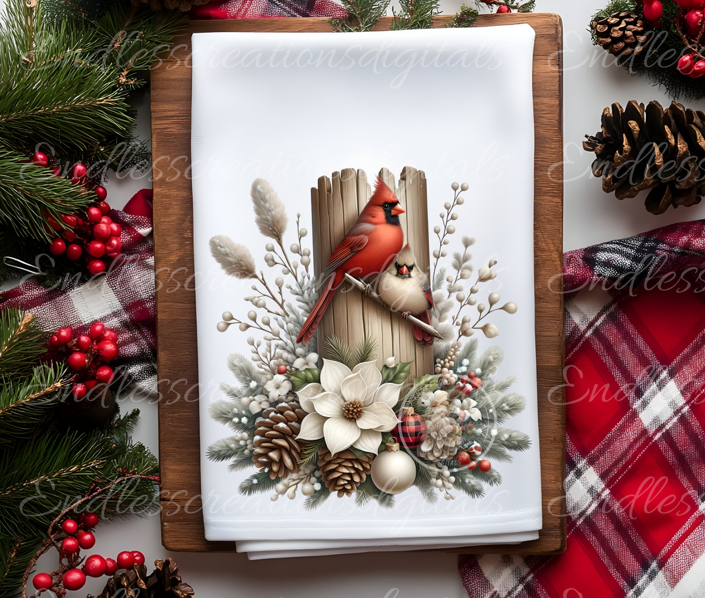 WINTER CARDINALS TRANSPARENCIES SET OF 5