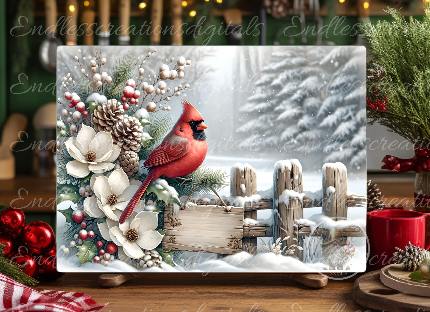 WINTER CARDINAL RECTANGLE/TINS