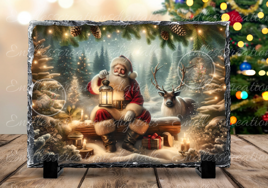 SANTA AND REINDEER RECTANGLE/TINS