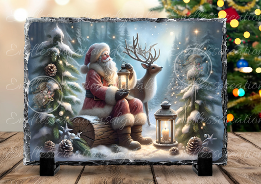 SANTA AND REINDEER WINTER RECTANGLE/TINS