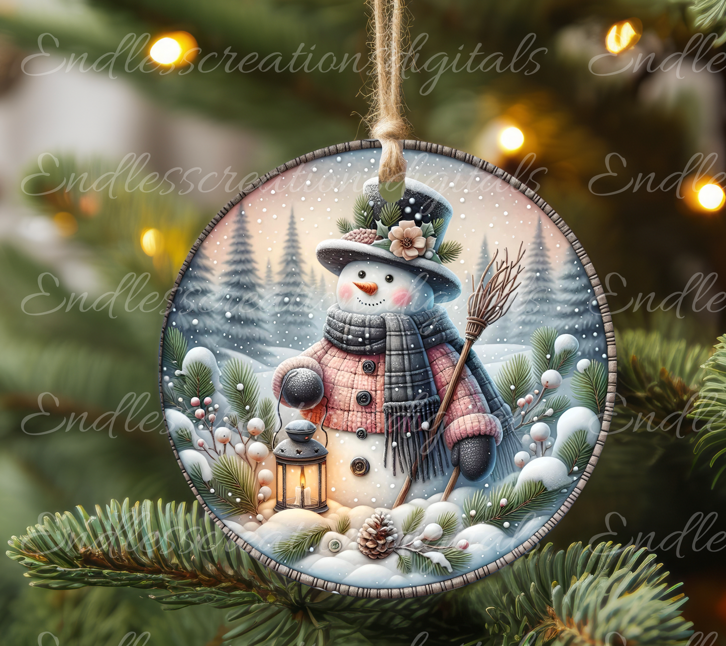 WINTER SNOWMAN LANTERN CLOCK DESIGN