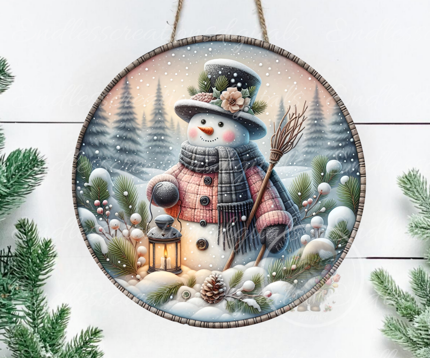 WINTER SNOWMAN LANTERN CLOCK DESIGN