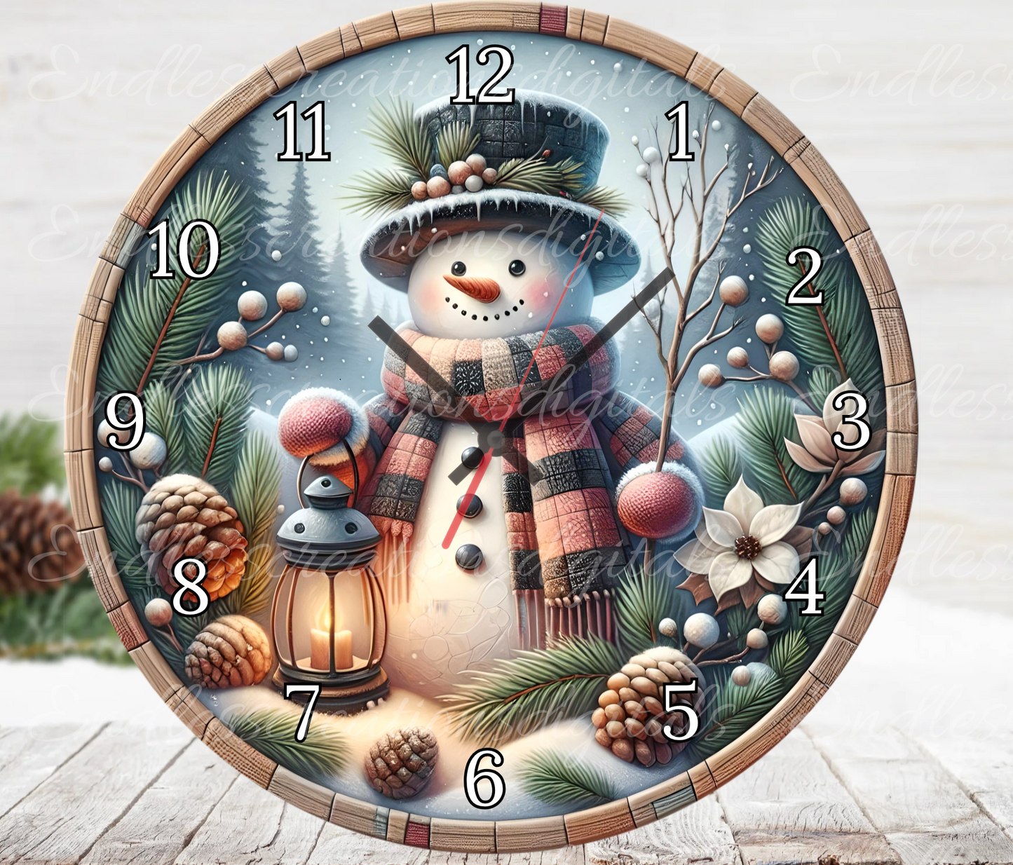 WINTER SNOWMAN CLOCK DESIGN