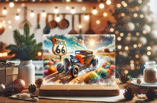 ROUTE 66 HOTROD RECTANGLE/TINS
