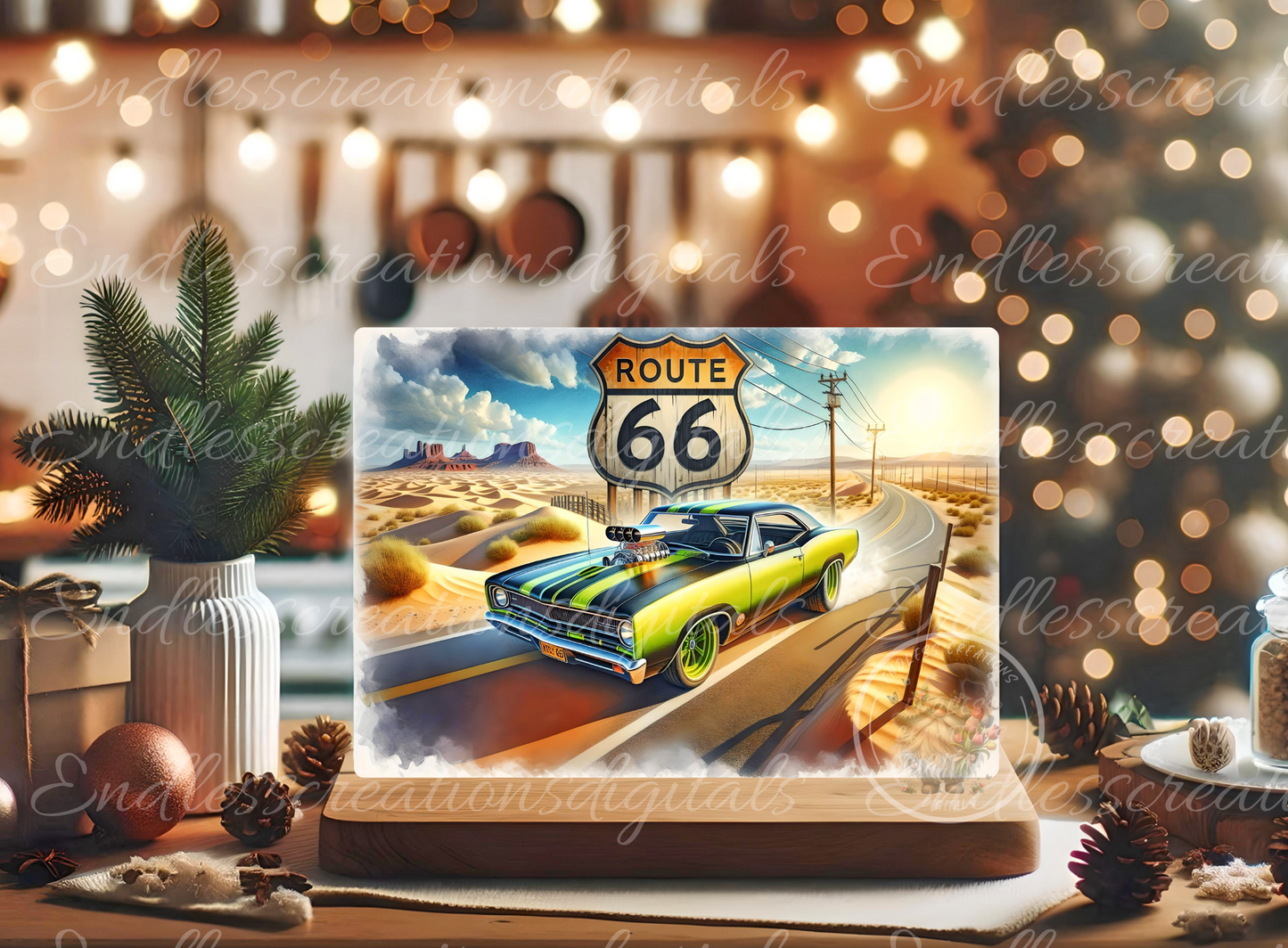 ROUTE 66 HOTROD RECTANGLE/TINS