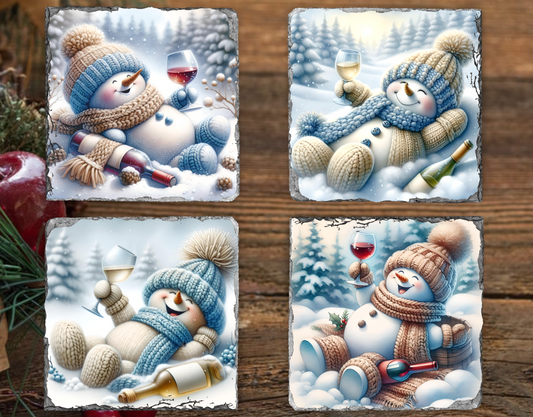 CUTE WINE SNOWMAN WINTER