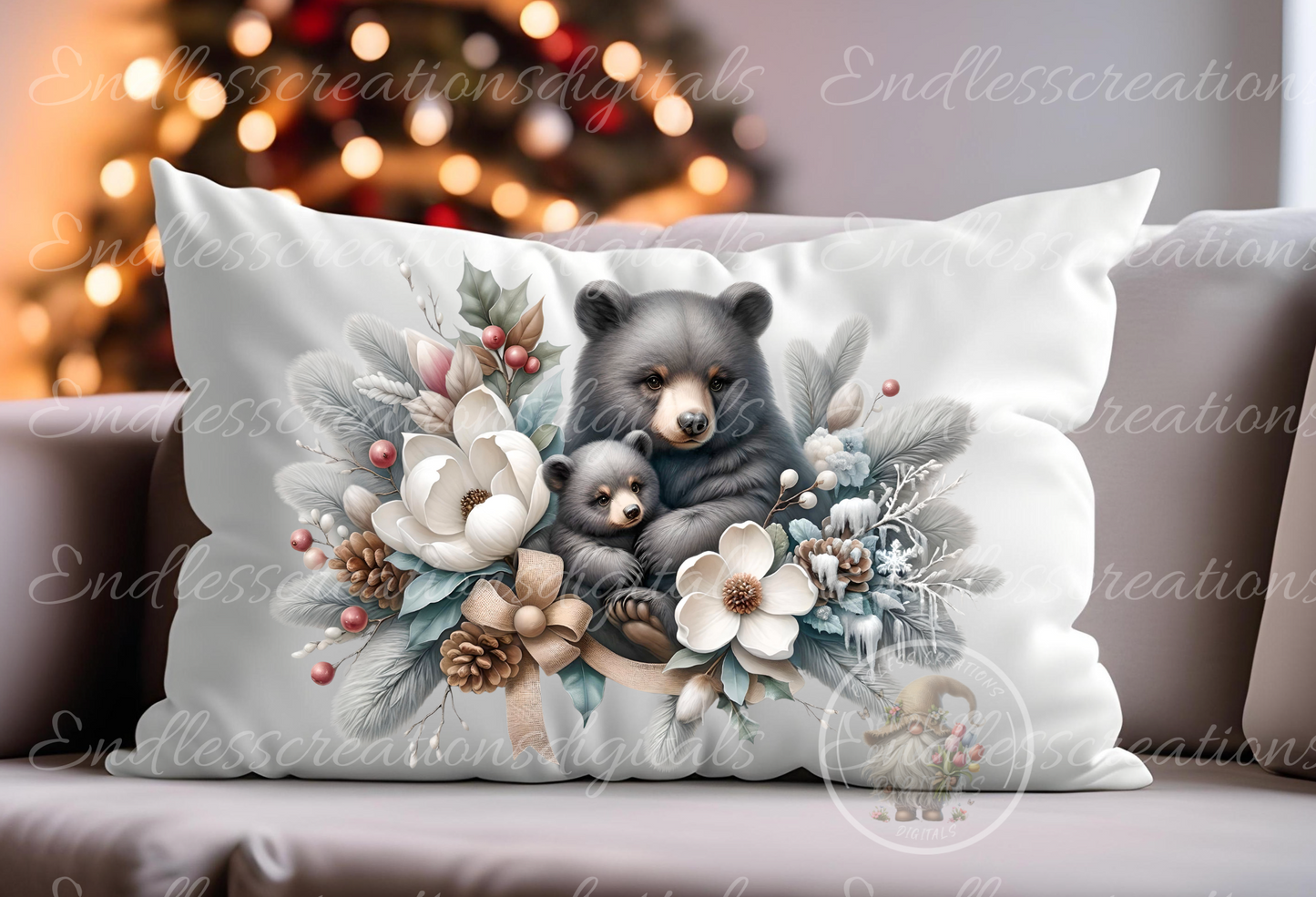 CUTE WINTER BLACK BEARS TRANSPARENCIES BUNDLE OF 6