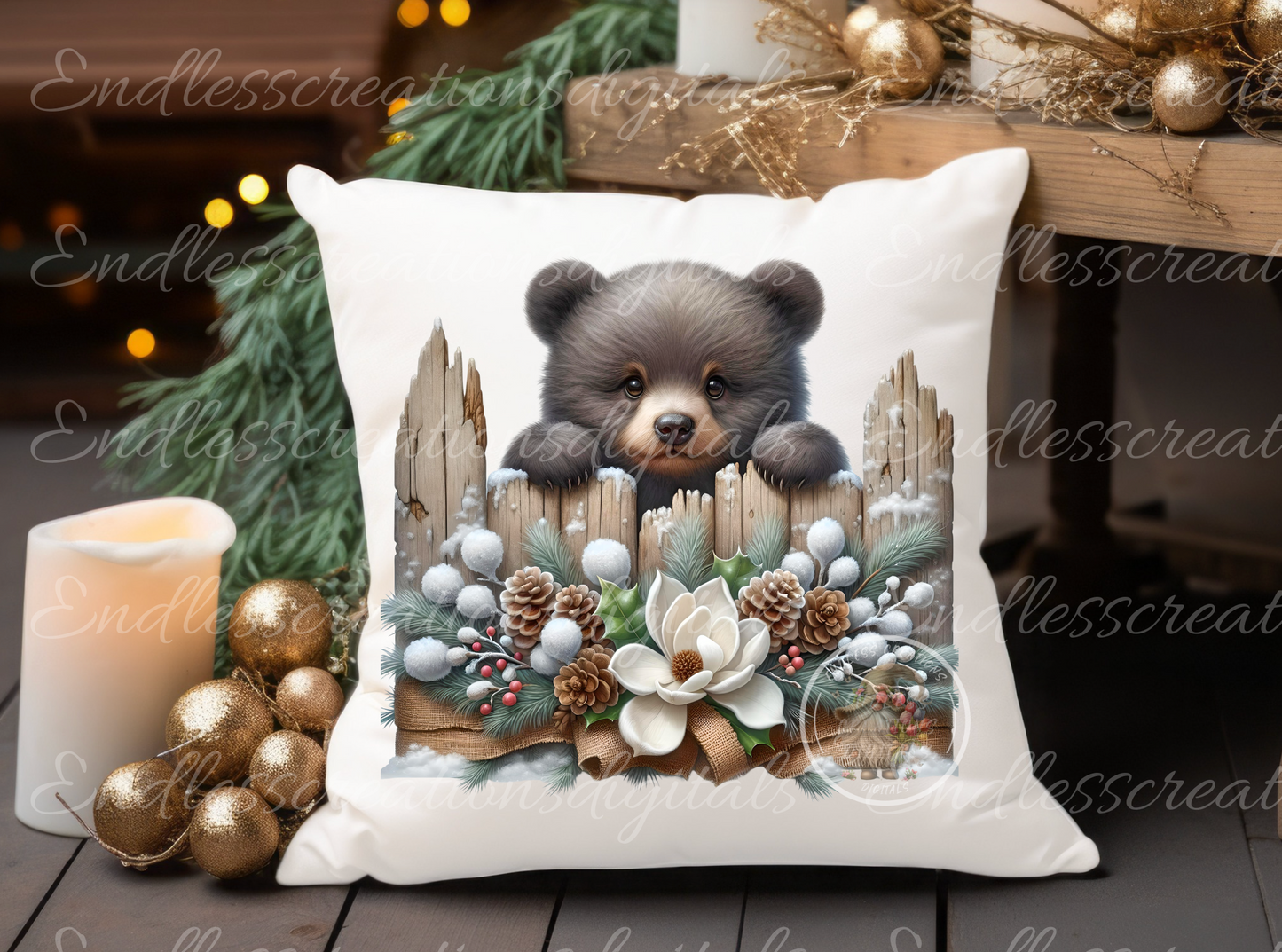 CUTE WINTER BLACK BEARS TRANSPARENCIES BUNDLE OF 6