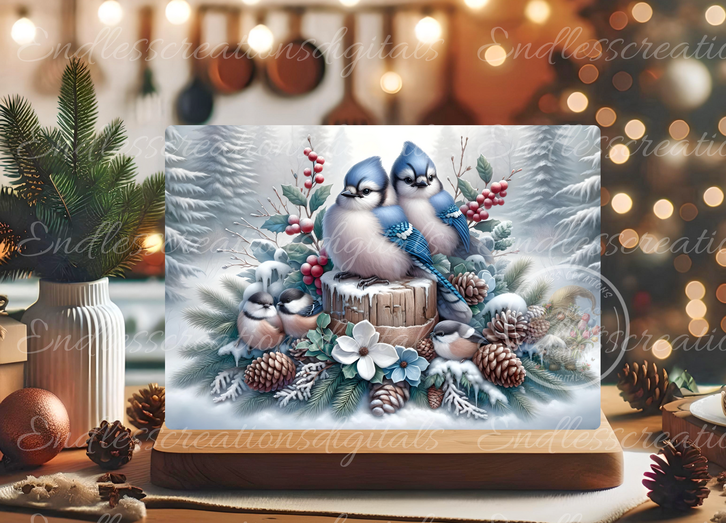 WINTER BLUE JAYS RECTANGLE/TINS