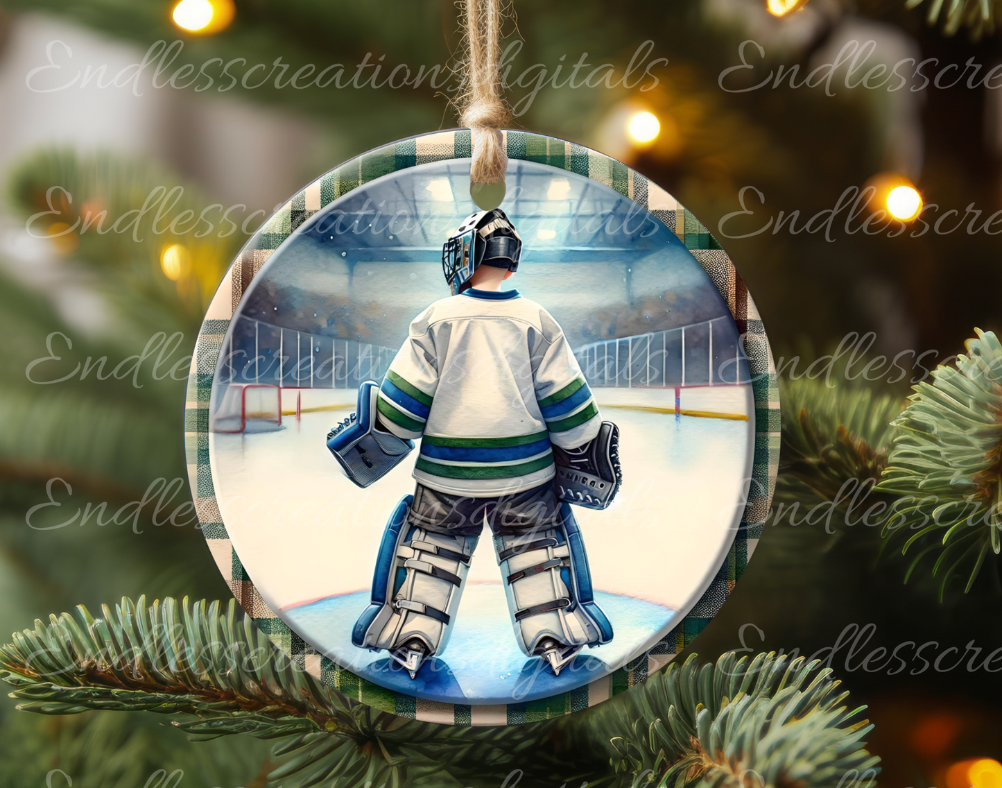 BOY/GIRL/GOALIE HOCKEY ORNAMENTS/GIFT TAG
