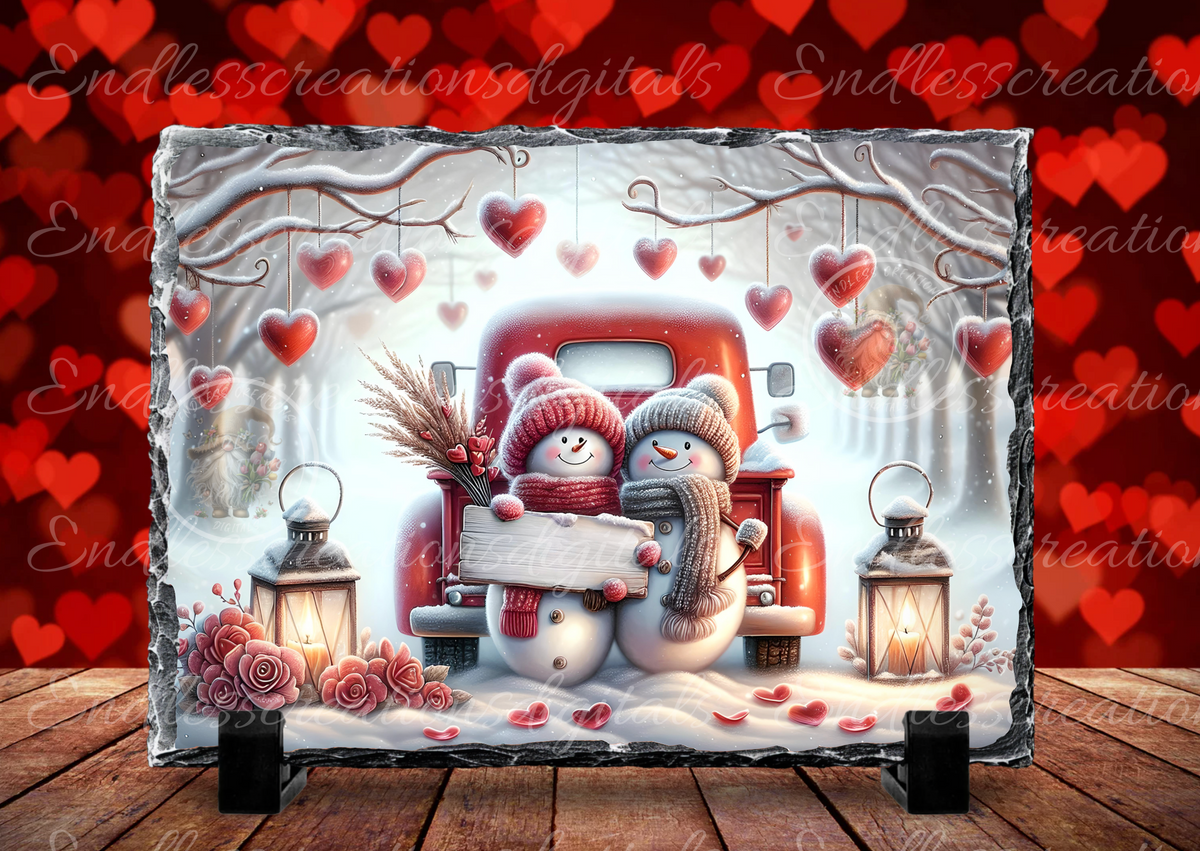 VALENTINES SNOWMAN COUPLE RECTANGLE/TINS – Endless Creations Digitals
