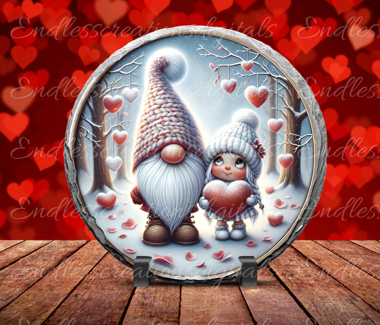 MY LOVE VALENTINES GNOME COUPLE