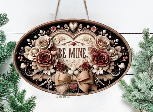 BE MINE VALENTINES OVAL DESIGN