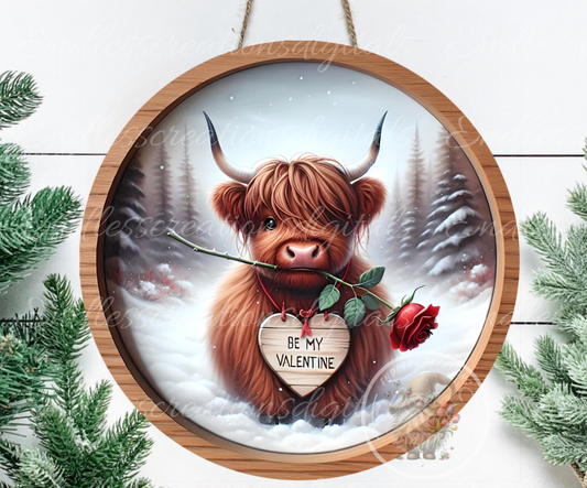 BE MY VALENTINES HIGHLAND COW