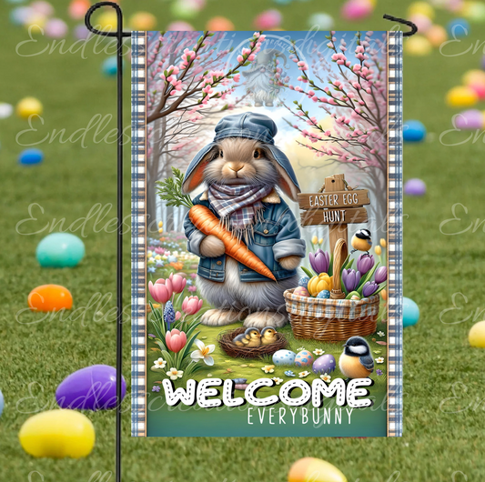 EASTER EGG HUNT GARDEN FLAG