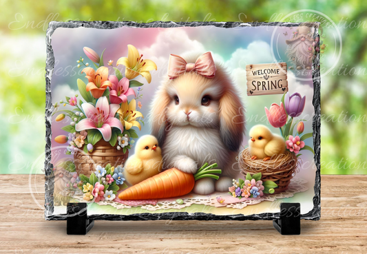 EASTER BUNNY WITH CHICK RECTANGLE/TINS