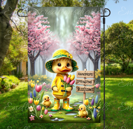 SPRING DUCK GARDEN FLAG