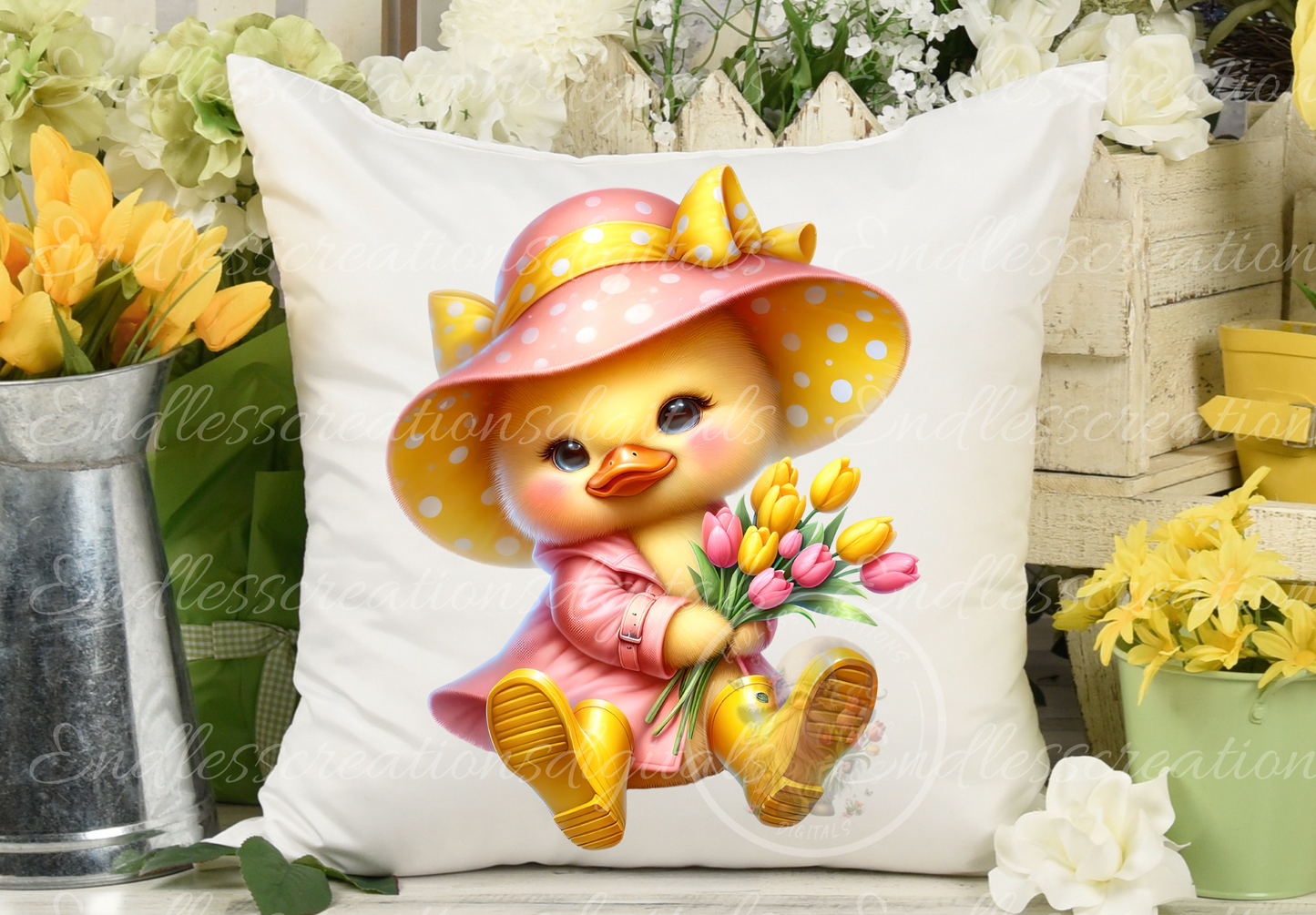 CUTE SPRING DUCKS TRANSPARENCIES BUNDLE OF 10