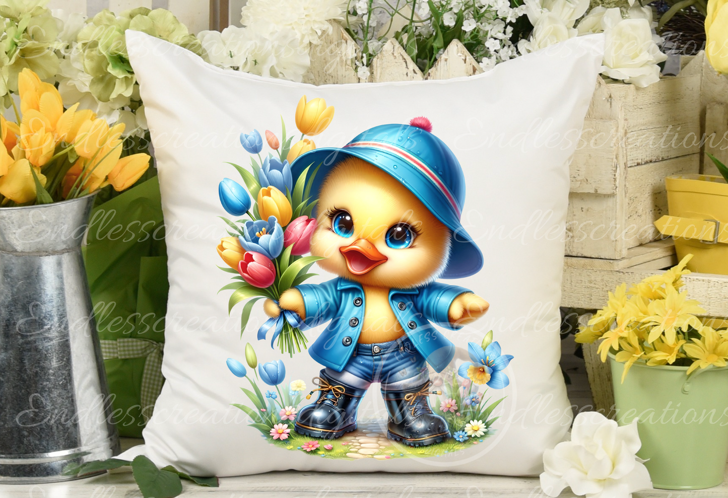 CUTE SPRING DUCKS TRANSPARENCIES BUNDLE OF 10