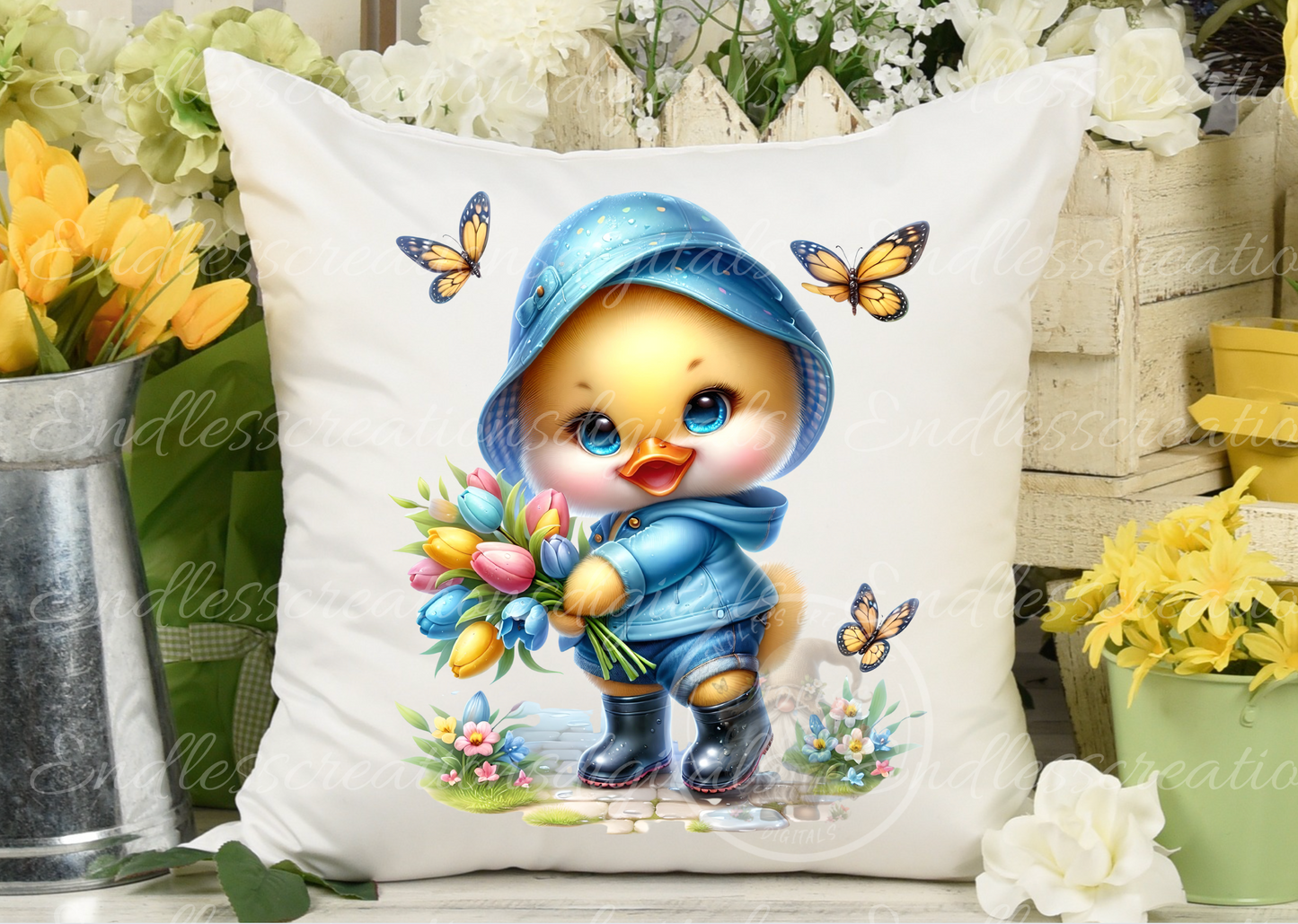 CUTE SPRING DUCKS TRANSPARENCIES BUNDLE OF 10