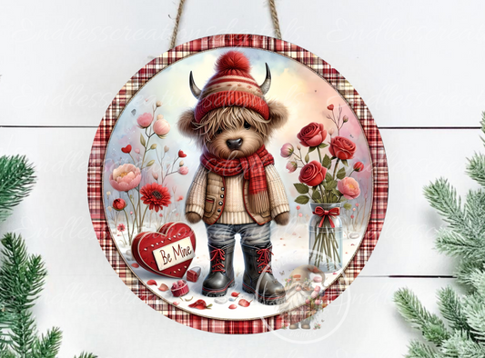 BE MINE VALENTINES HIGHLAND COW
