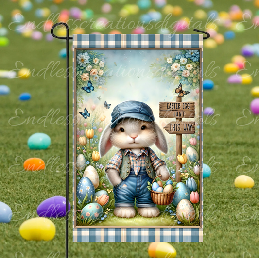 EASTER EGG HUNT GARDEN FLAG