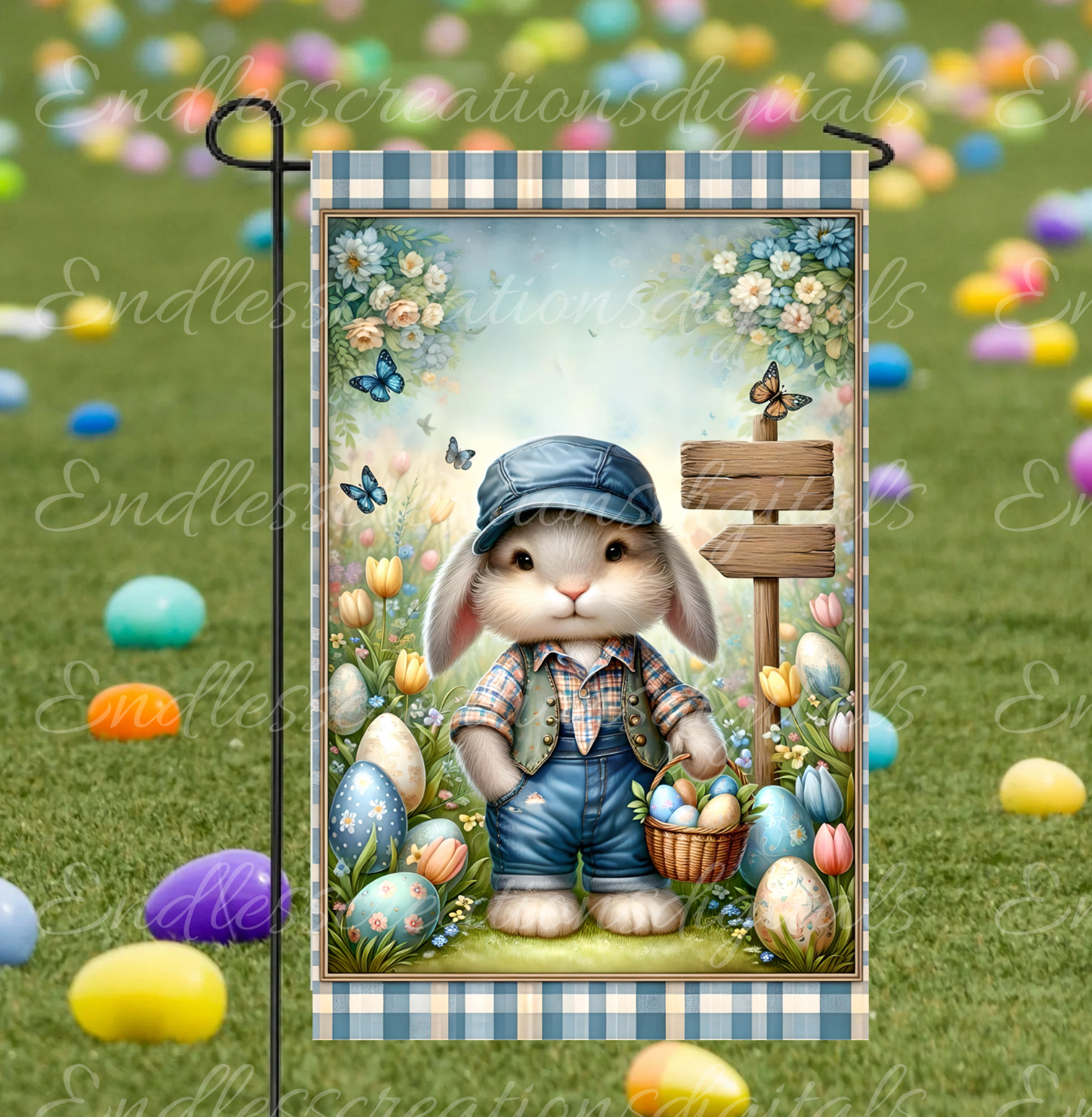 EASTER EGG HUNT GARDEN FLAG