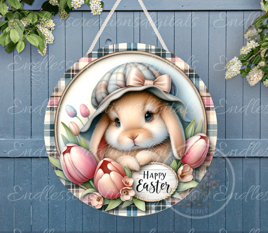 HAPPY EASTER ROUND WIND SPINNER